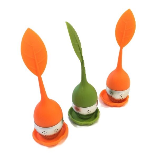 Tea + Tray Silicone & Stainless Steel Strainers Infusers Lot of 3 NWT - Picture 2 of 8